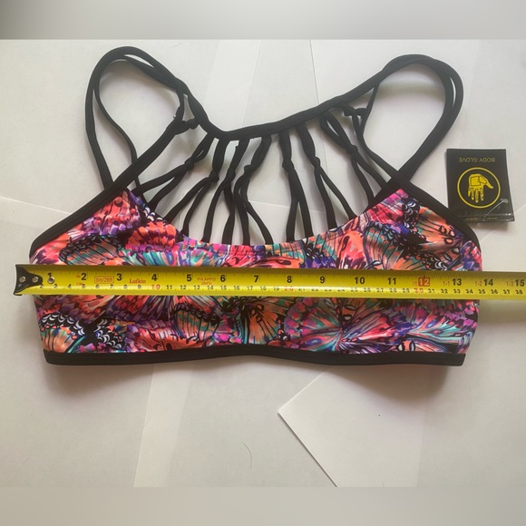 2 pcs NWT Body Glove Fly Ivy Strappy Top + Lace Hipster Bottom Butterfly Print - Picture 8 of 16